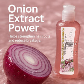 GROEI Onion Biotin Rosemary Conditioner texture close-up indicates supple moisture