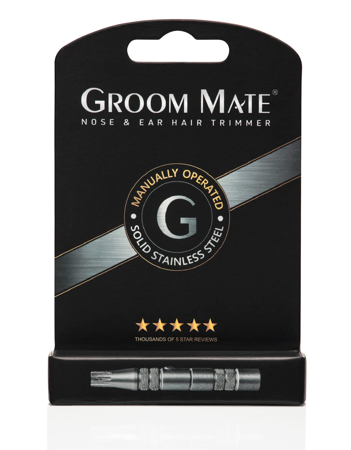 Groom Mate Platinum XL rotary blade close-up demonstrates smooth cutting.