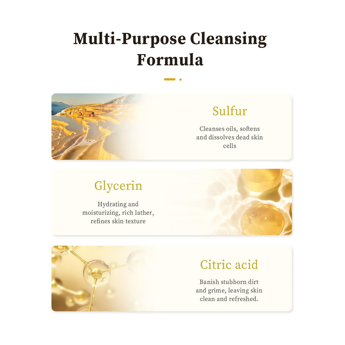 Grospe Sulfur Body Wash glycerin moisture helps skin stay hydrated.