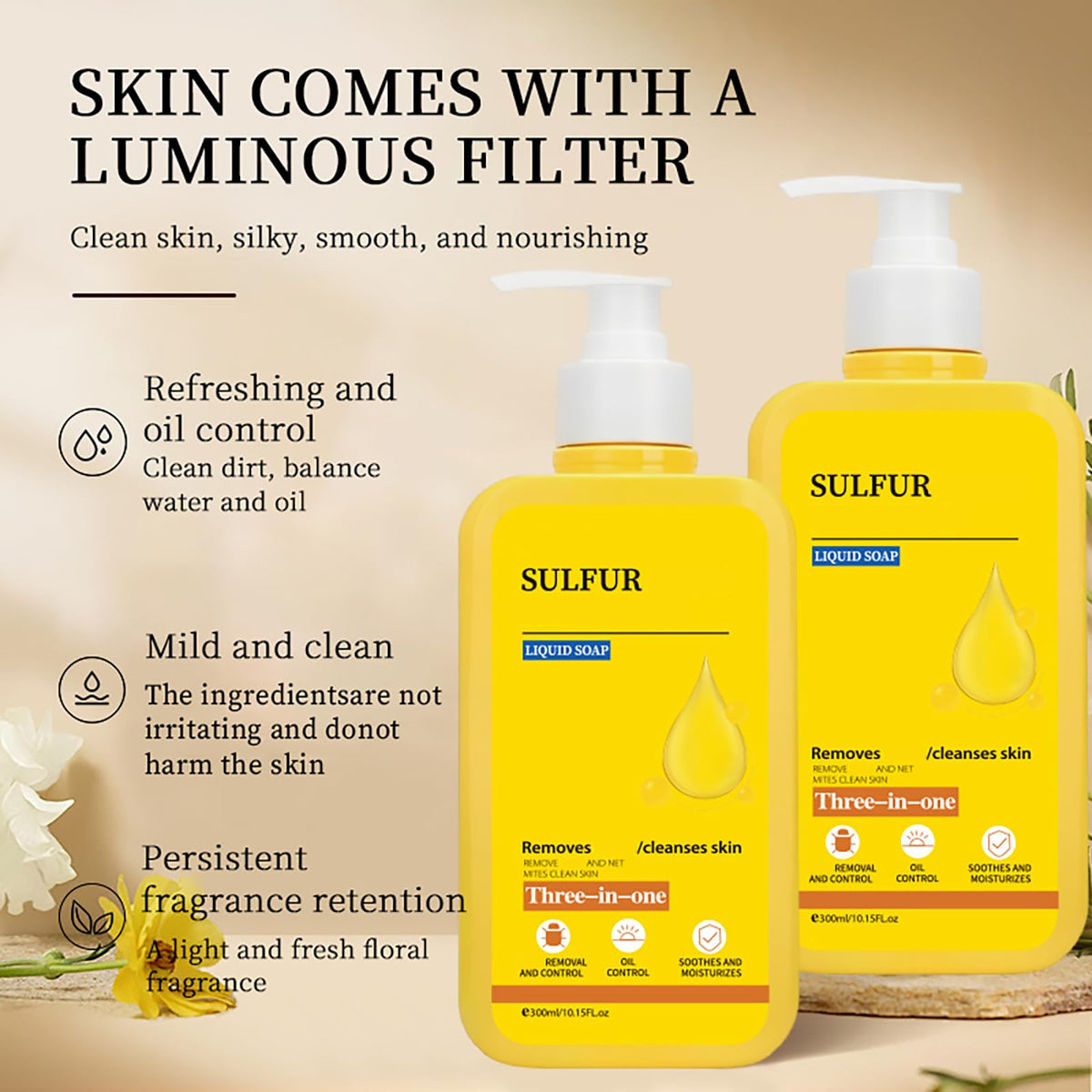 Grospe Sulfur Body Wash rich cream texture suits all skin types.