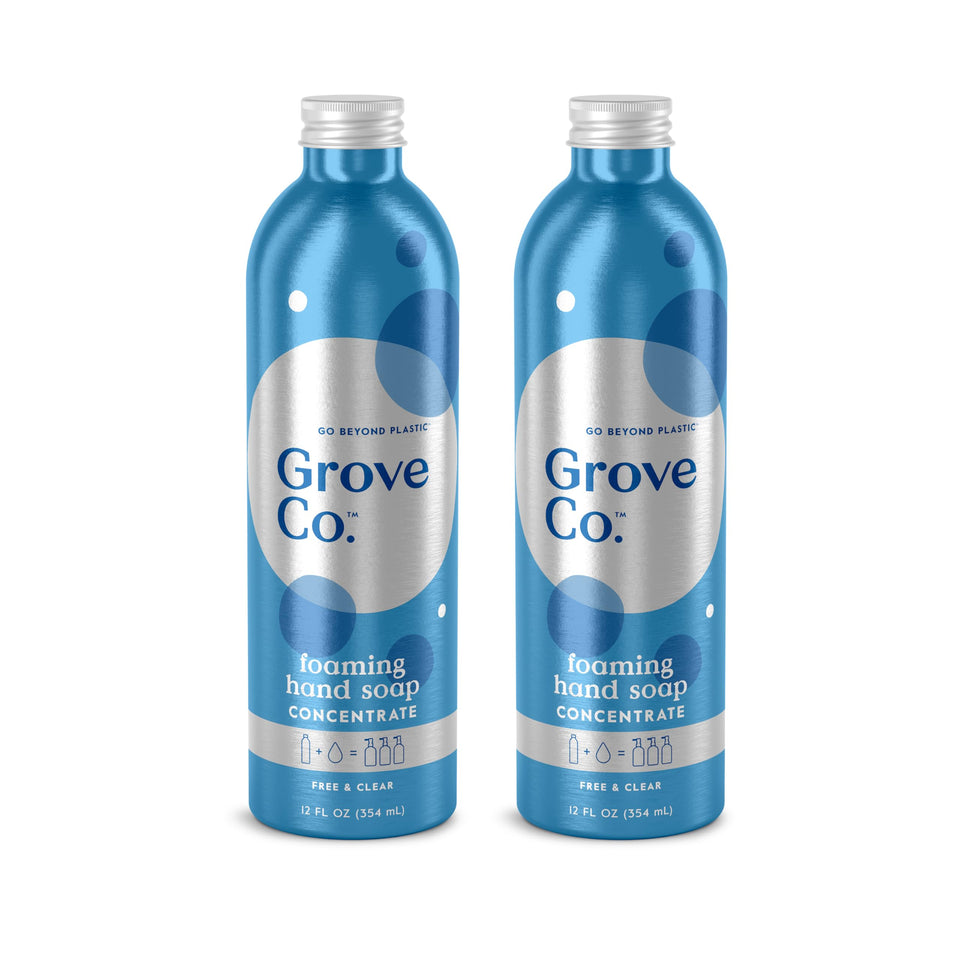 Grove Co. hydrating foaming hand soap refills pack 2 saves plastic and keeps hands soft.