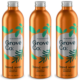 Grove Co. Hydrating Hand Soap Refill bottle with orange rosemary scent for easy replenishment