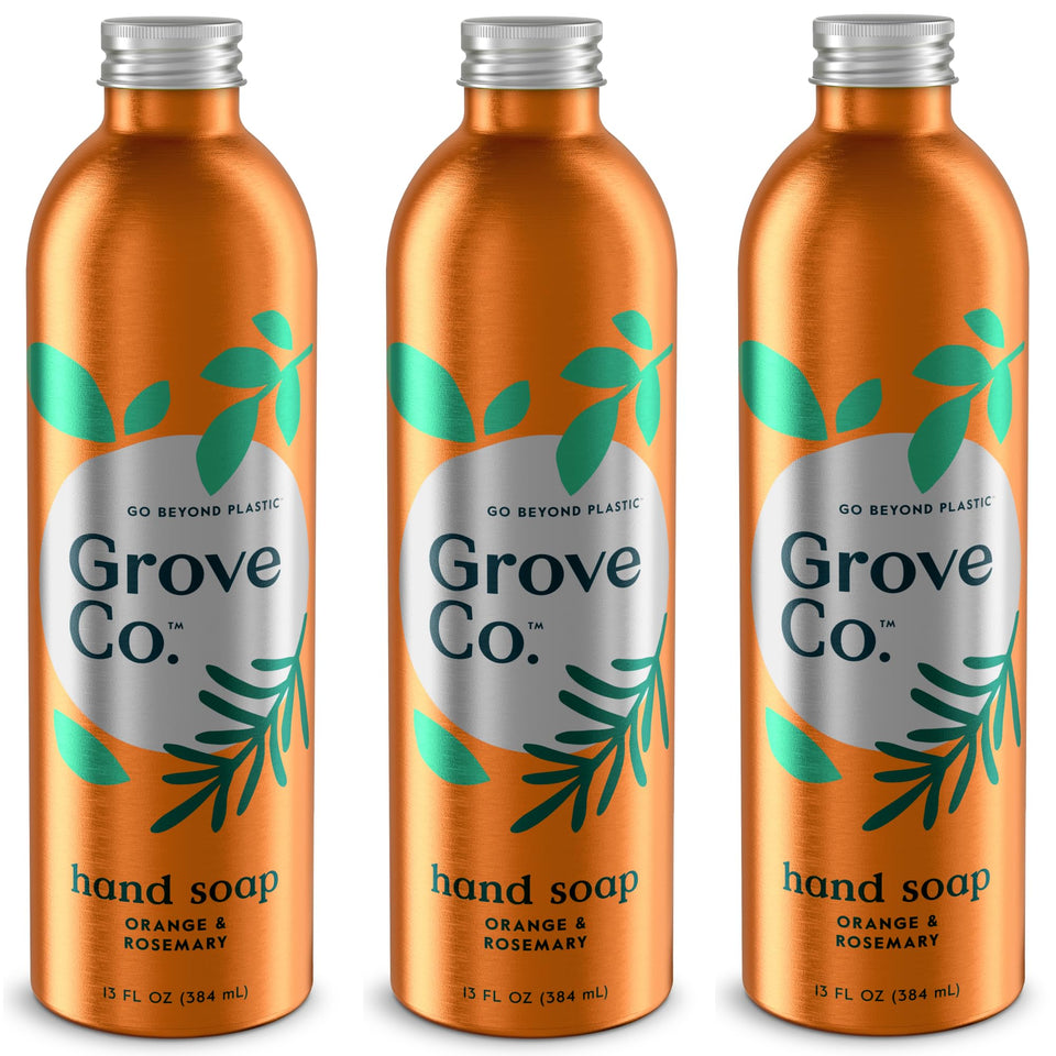 Grove Co. Hydrating Hand Soap Refill bottle with orange rosemary scent for easy replenishment