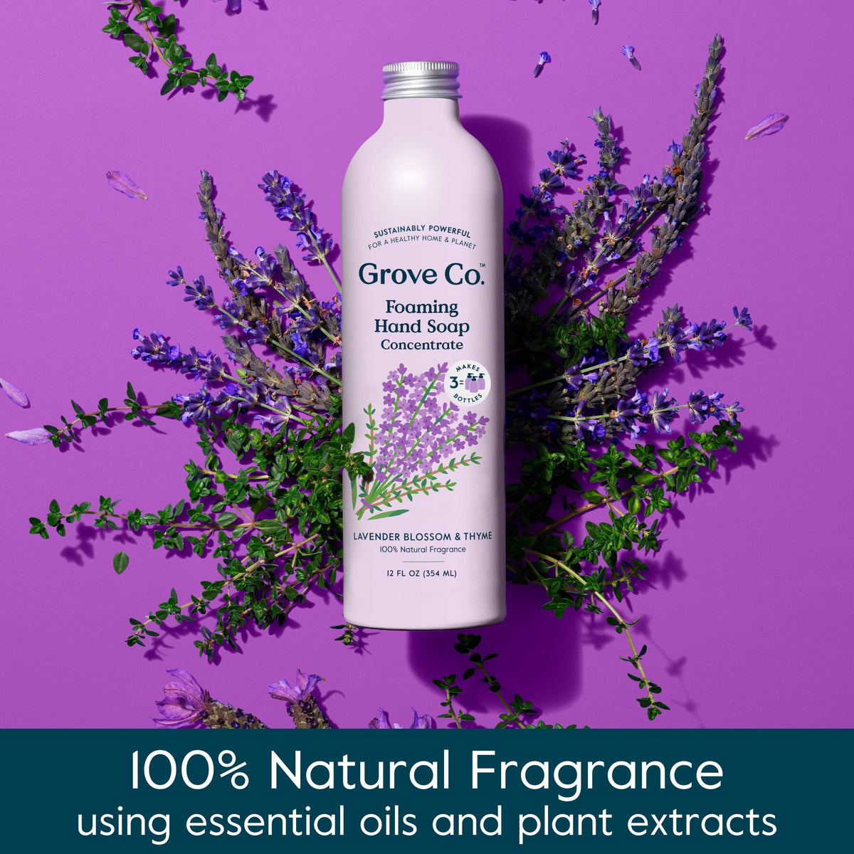 Grove Co two 12oz refill bottles ready to reduce plastic waste in daily washing.