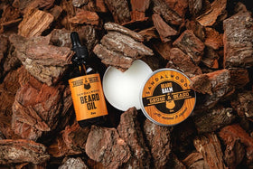 Lifestyle shot with Grow Alpha set in morning routine for grooming and scent uplift.