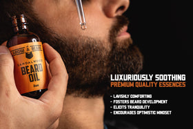 Grow Alpha Beard set packaging emphasizing natural ingredients and complete beard care.