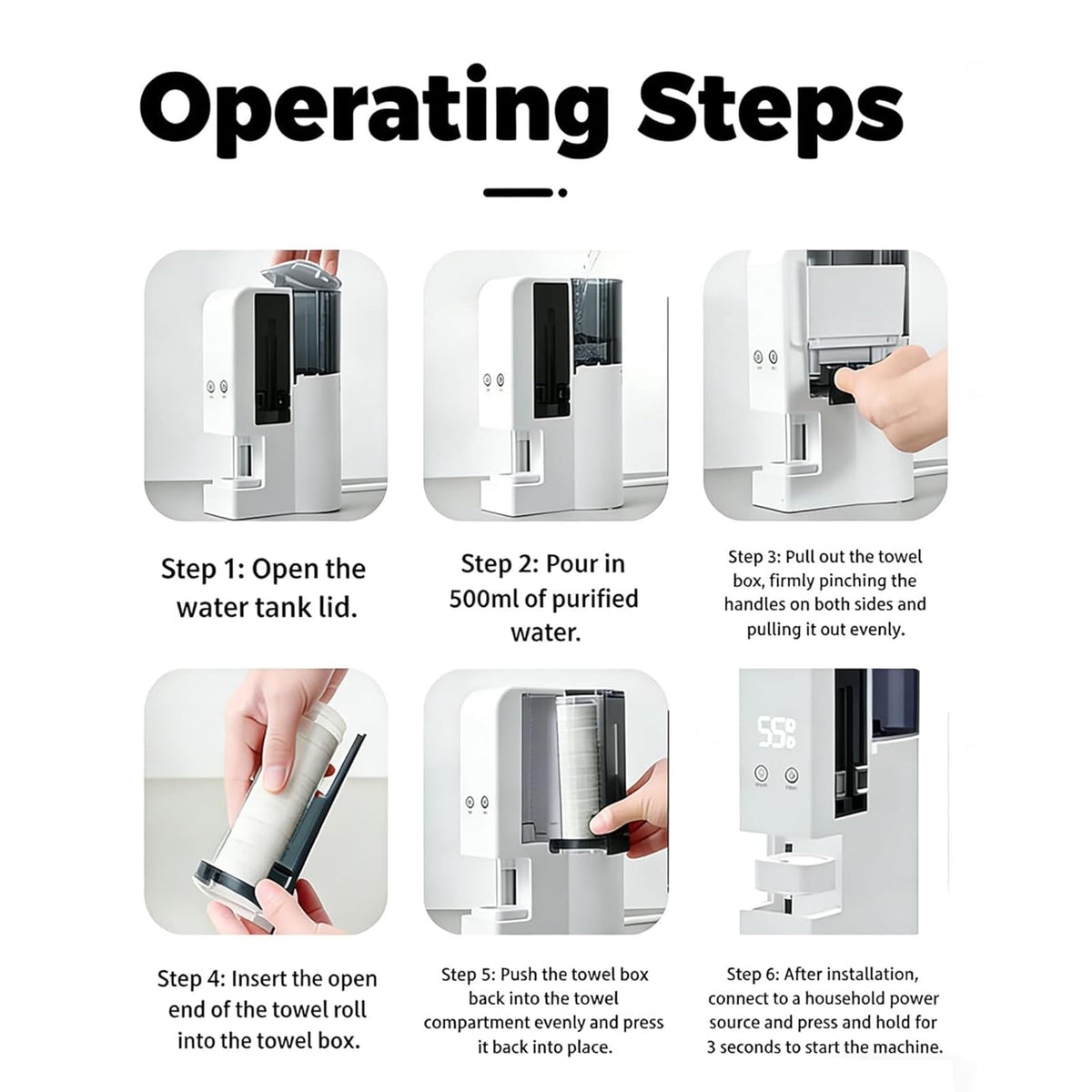 Growalleter auto-dry system keeps towels moisture-balanced and ready.