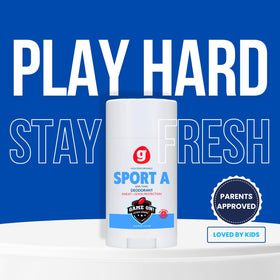 GrowingBasics SPORT A Deodorant provides 24-hour odor protection for busy days.