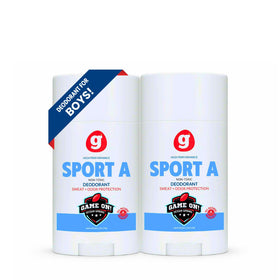 GrowingBasics SPORT A Boys Deodorant bottle offers aluminum-free protection for active kids.