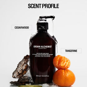 Grown Alchemist botanical ingredients close-up highlight natural extracts for mild cleansing.