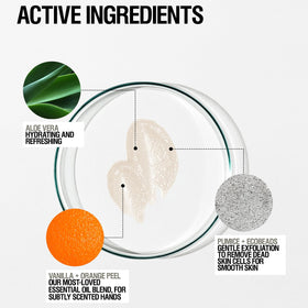 Grown Alchemist gel formula shows eco beads and pumice components