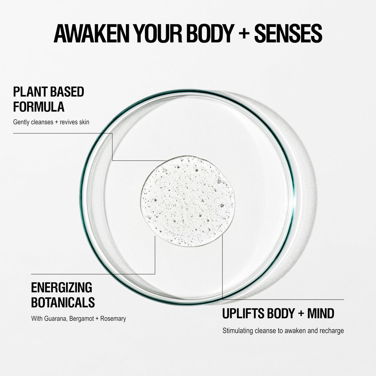 Grown Alchemist Energize bottle pour allows convenient daily use and rich lather.