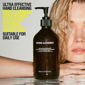 Grown Alchemist hand wash foaming close-up demonstrates luxurious cleansing