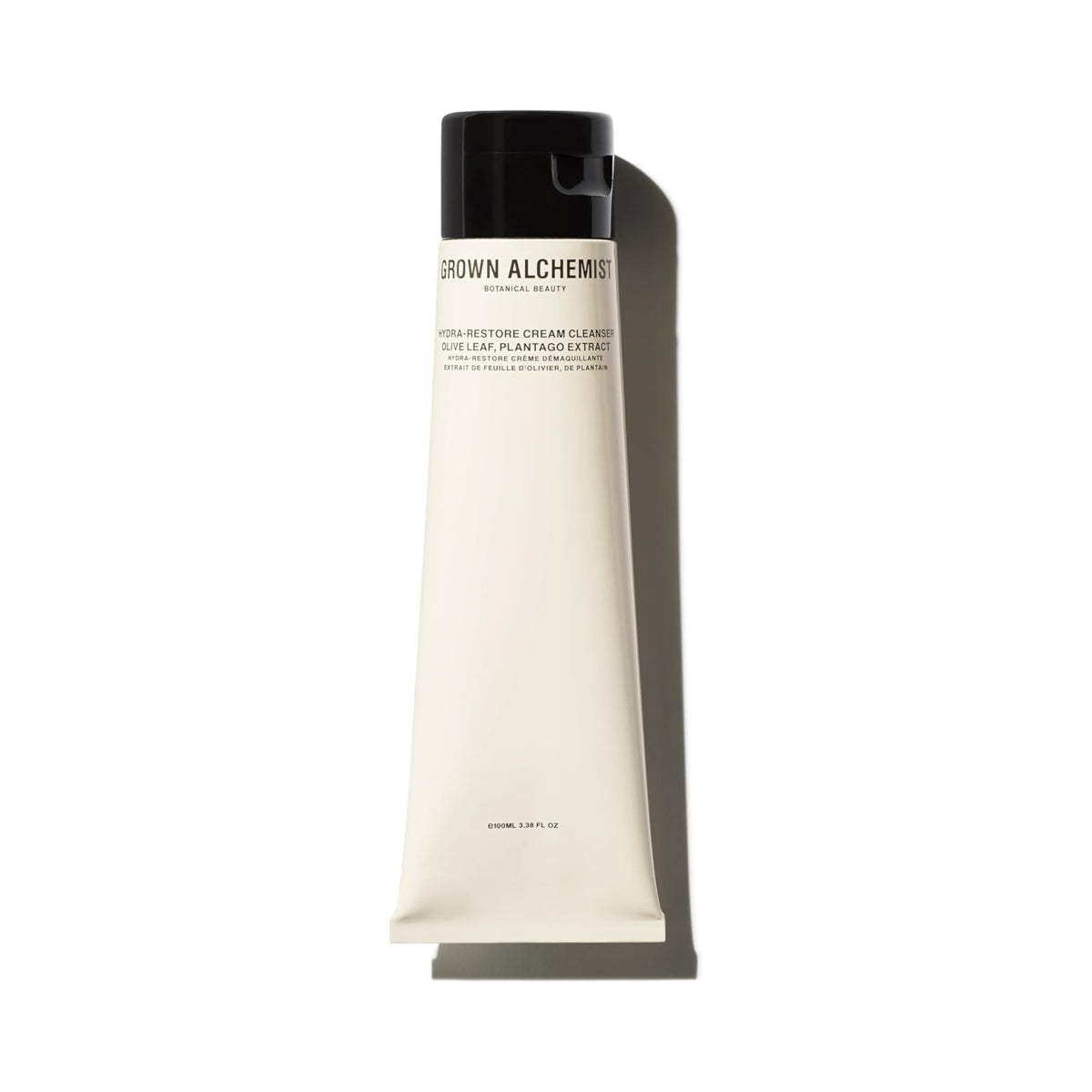 Grown Alchemist Hydra-Restore Cream Cleanser bottle ready for daily hydration and makeup removal