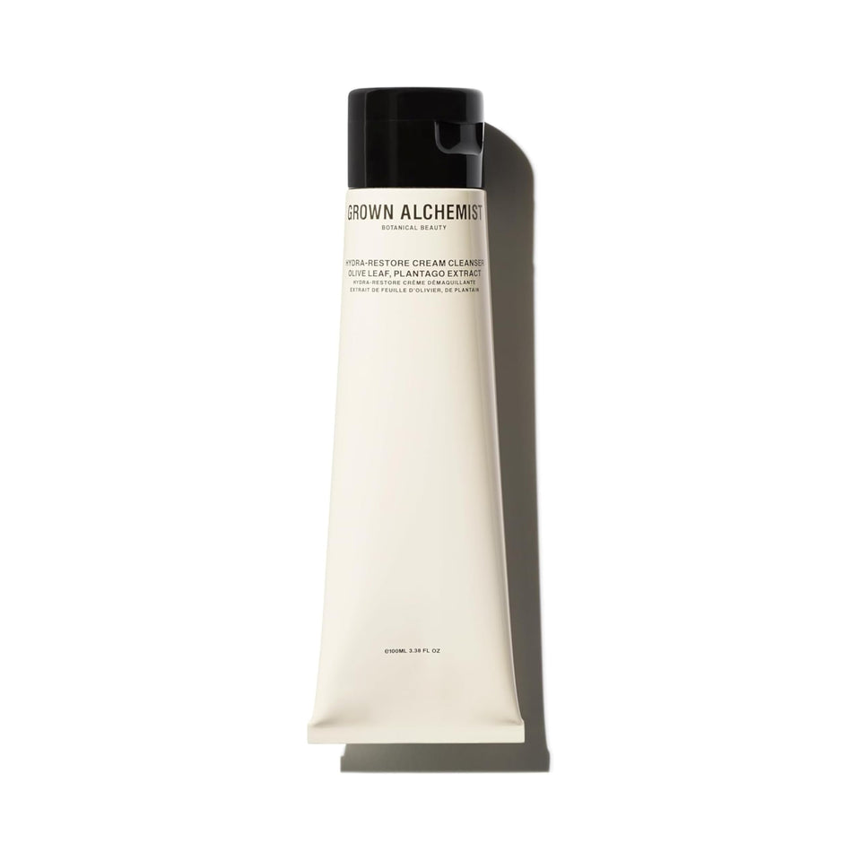 Grown Alchemist Hydra-Restore Cream Cleanser bottle ready for daily hydration and makeup removal