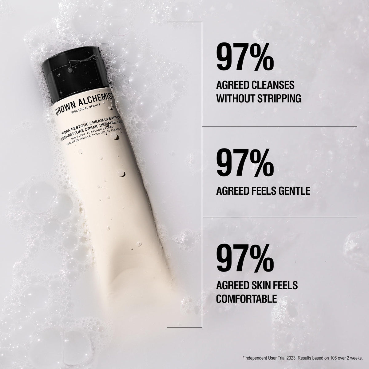 Grown Alchemist Hydra-Restore Cream Cleanser open jar showing the formula