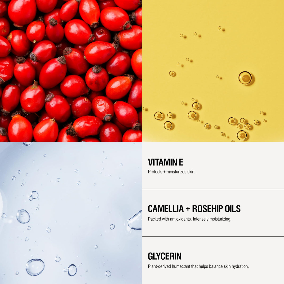 Grown Alchemist Hydra-Restore Day Cream ingredients graphic featuring Aloe and plant oils.