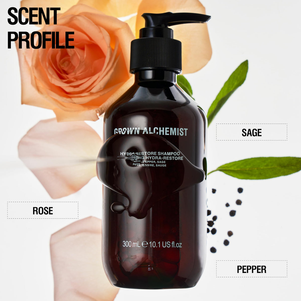 Hydra-Restore lather close-up reveals rich, refreshing foam for daily washing.