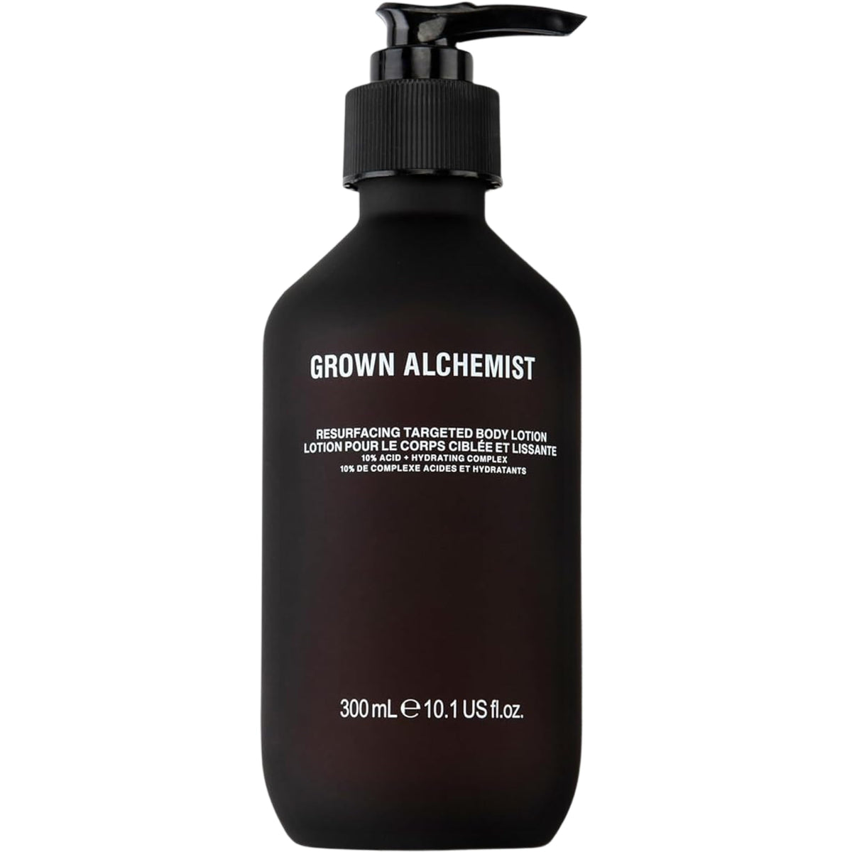 Grown Alchemist Resurfacing Targeted Body Lotion bottle for smoothing