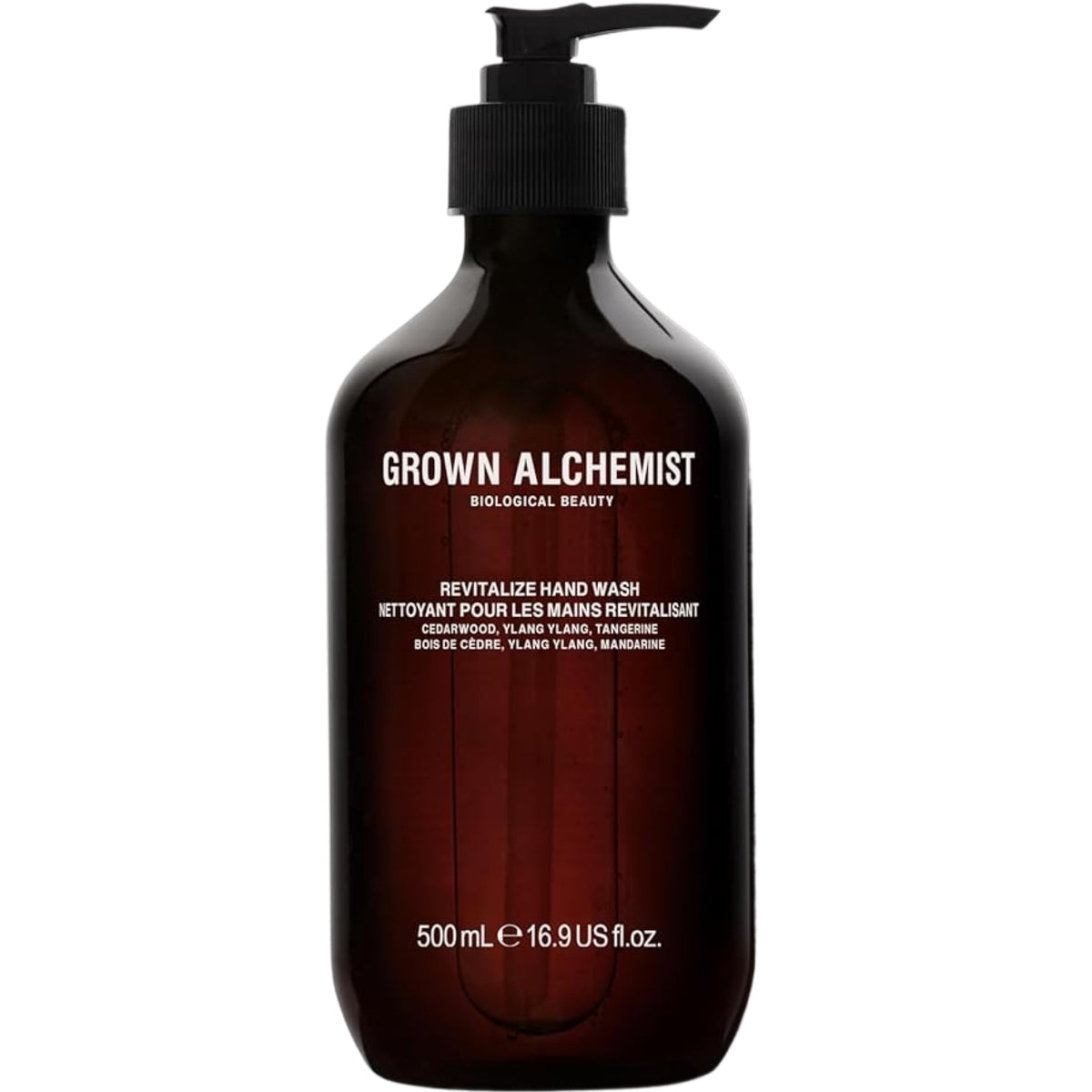 Grown Alchemist Revitalize Hand Wash bottle prepared for daily cleansing and hydration.