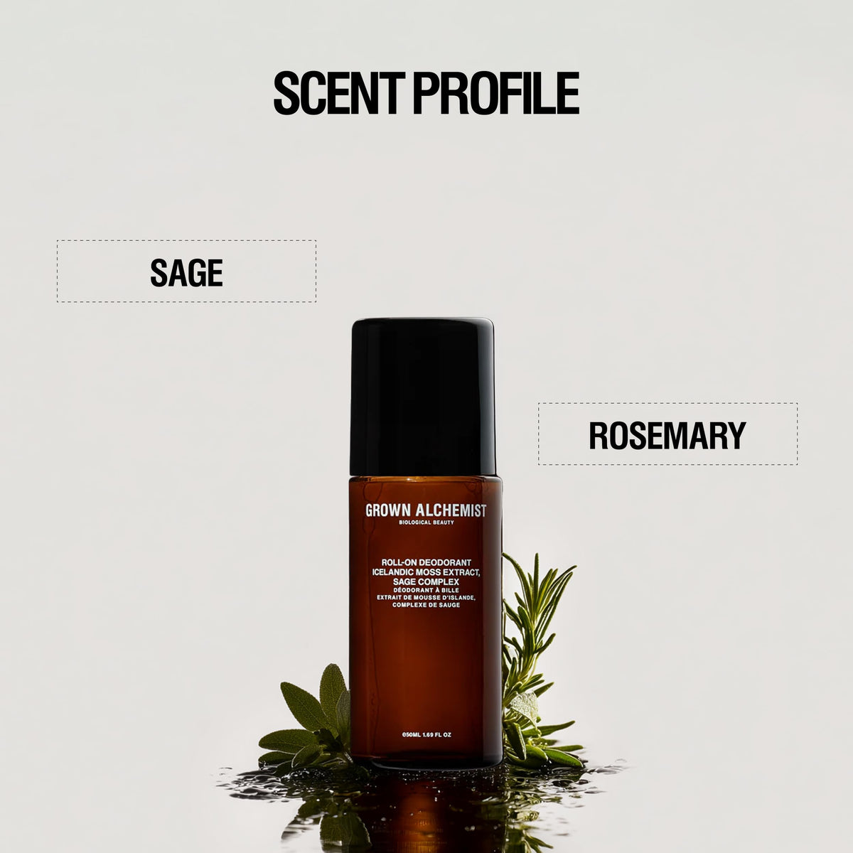 Grown Alchemist packaging emphasizing clean, sustainable beauty in stylish design.