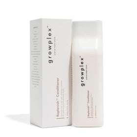Growplex Replenish Conditioner bottle front view highlighting its hydrating formula for daily hair care.