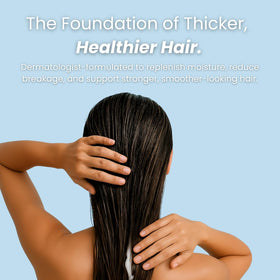 Growplex Replenish color-treated hair compatibility image showing gentle hydration.