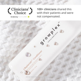 Growplex Replenish hair application shot showing smoother detangling and better manageability.