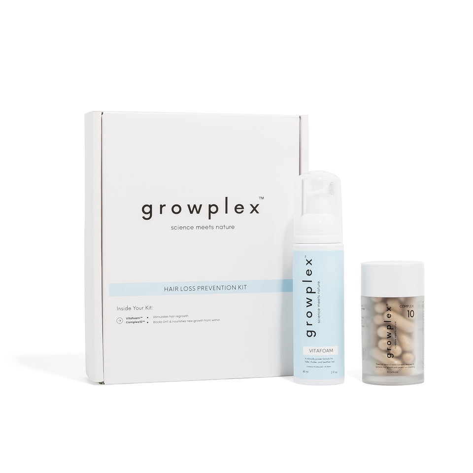 Growplex Vitafoam foam bottle for a lightweight scalp refresh.