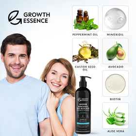 Growth Essence hydrolyzed keratin and hyaluronate for hydration and strength