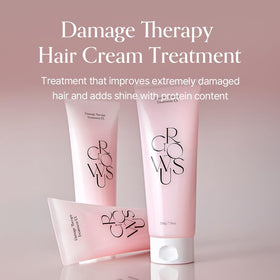 GROWUS Damage Therapy jar application showing creamy texture for detangling