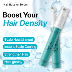 Close-up of applying GROWUS serum on the scalp for quick absorption