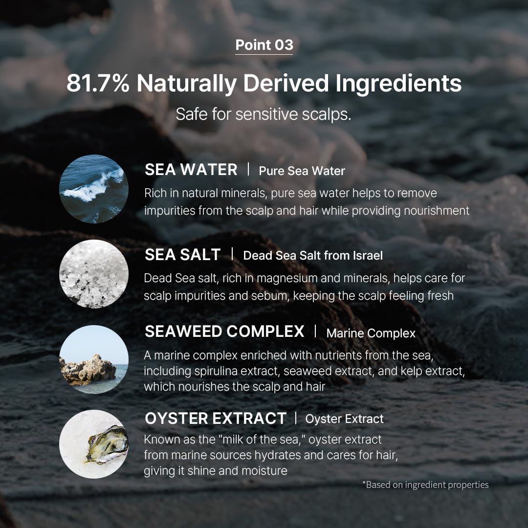 GROWUS Sea Salt Clarifying Shampoo creamy lather on scalp for cleansing