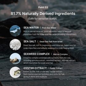 GROWUS Sea Salt Clarifying Shampoo creamy lather on scalp for cleansing