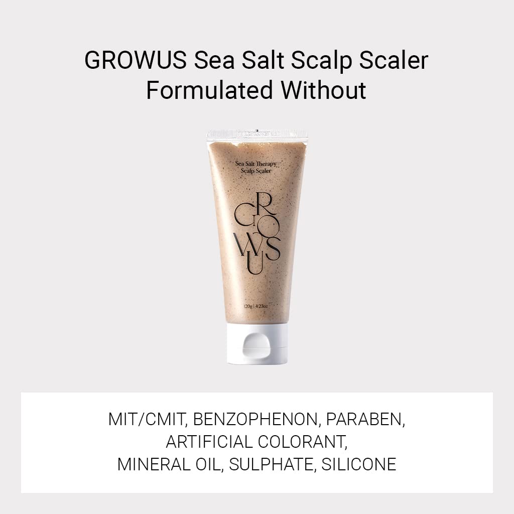 GROWUS Sea Salt Therapy massaging the scalp for exfoliation and cleansing