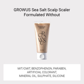 GROWUS Sea Salt Therapy massaging the scalp for exfoliation and cleansing