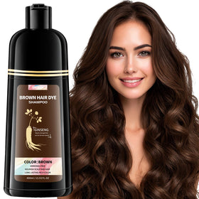 GRYFOX brown hair dye shampoo packaging shows easy at-home gray coverage.