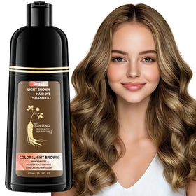 GRYFOX packaging for Light Brown Hair Dye Shampoo highlights natural ingredients