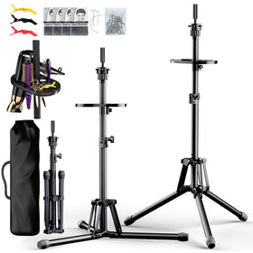 GSOW wig stand tripod base showing reinforced metal construction for stable practice