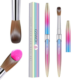 GSWOI 100% Kolinsky nail brush with round head offers precise acrylic application.