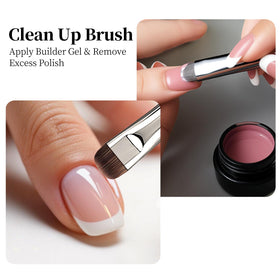 GSWOI builder gel brush with durable metal collar and wood handle