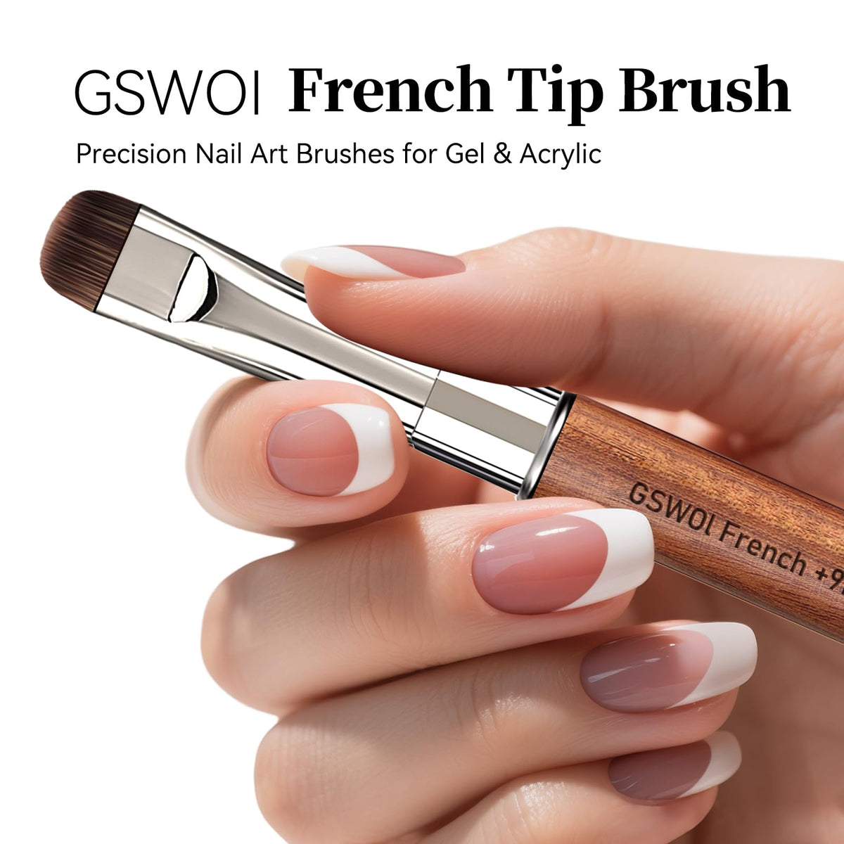 GSWOI dual-head nail brush with 9mm liner demonstrating clean outlining capability