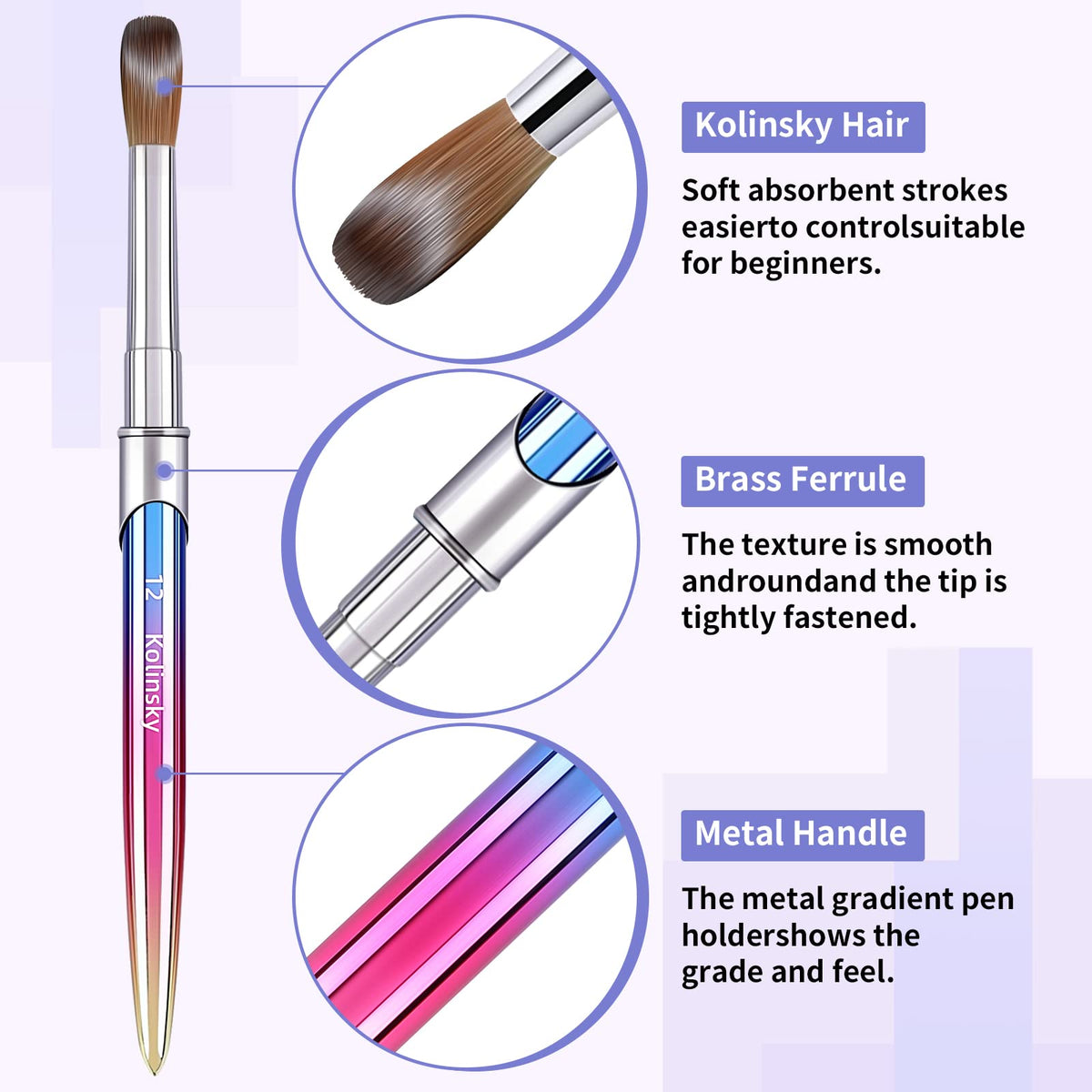 Gradient tube design protects bristles and extends brush life.