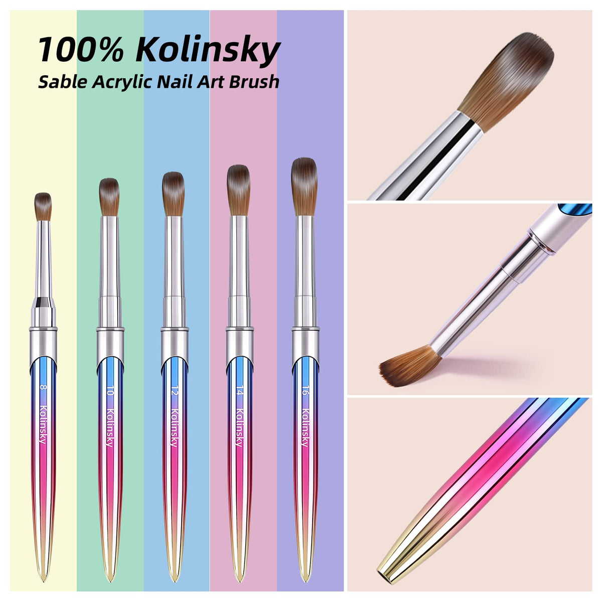 Durable alloy handle resists rust during professional nail art sessions.