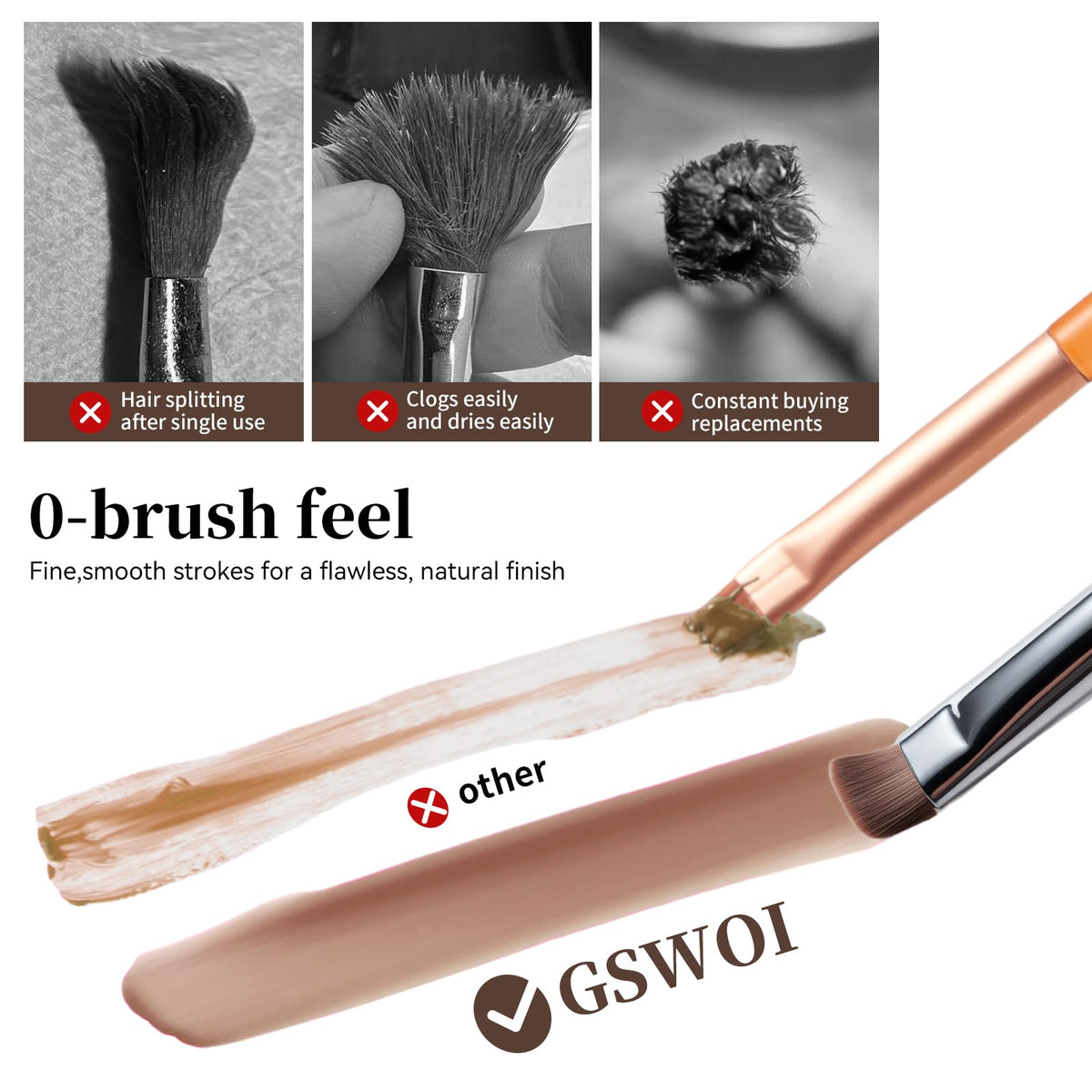 GSWOI poly-extension gel brush applied evenly for smooth sculpting