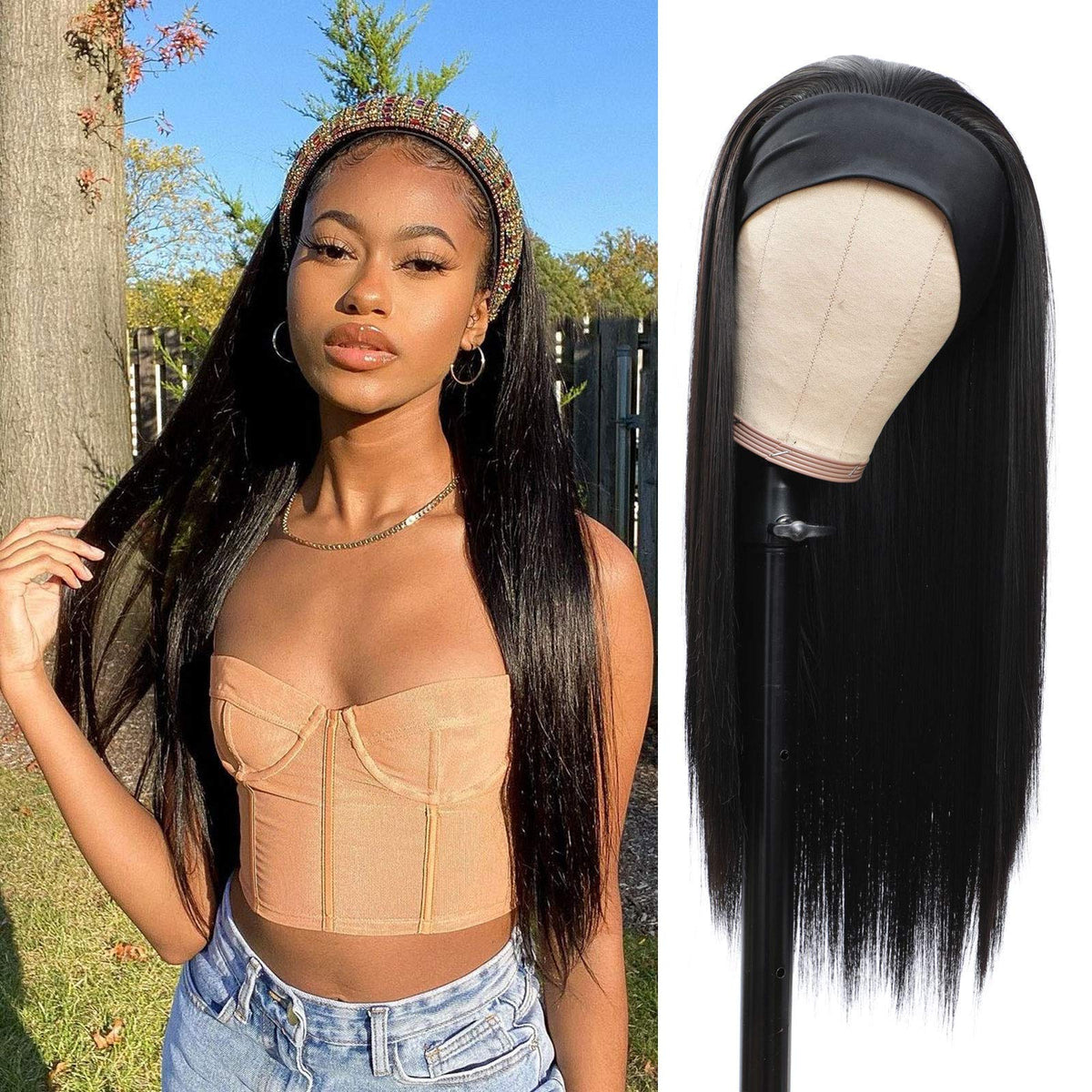 G&amp;T Wig headband wig adjustable breathable rosettes for comfortable fit.