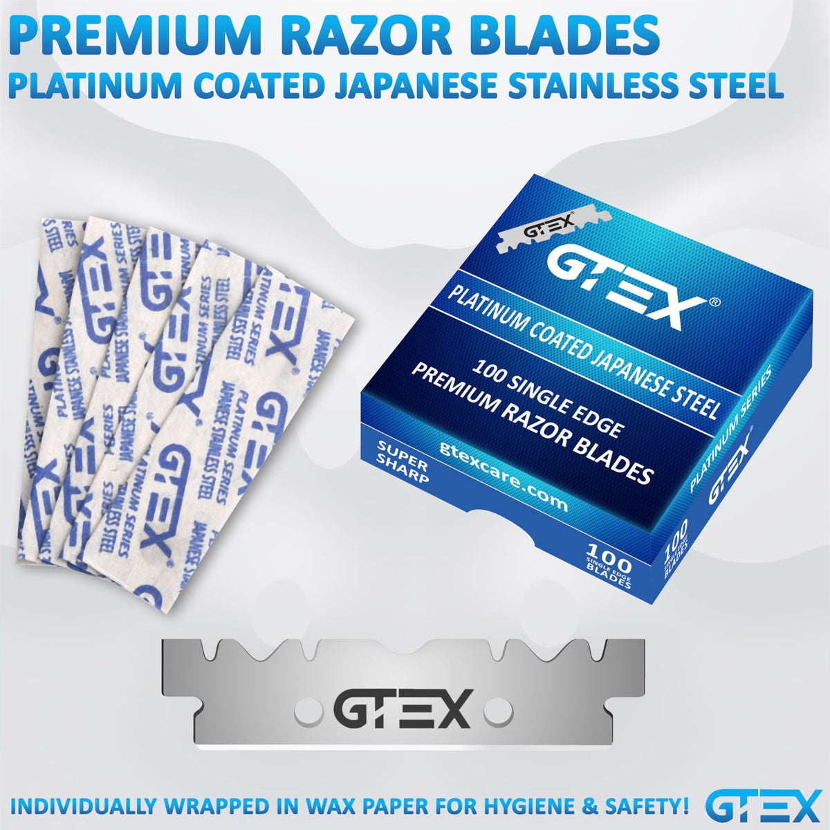 GTEX faux leather storage pouch keeps razors organized on the go.