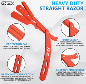 GTEX platinum-coated blades in Japanese steel deliver smooth, durable shaves.