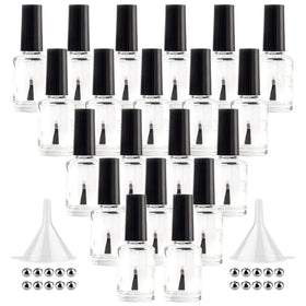 GTHER empty nail polish bottle with clear glass and 15ml capacity for easy refills.