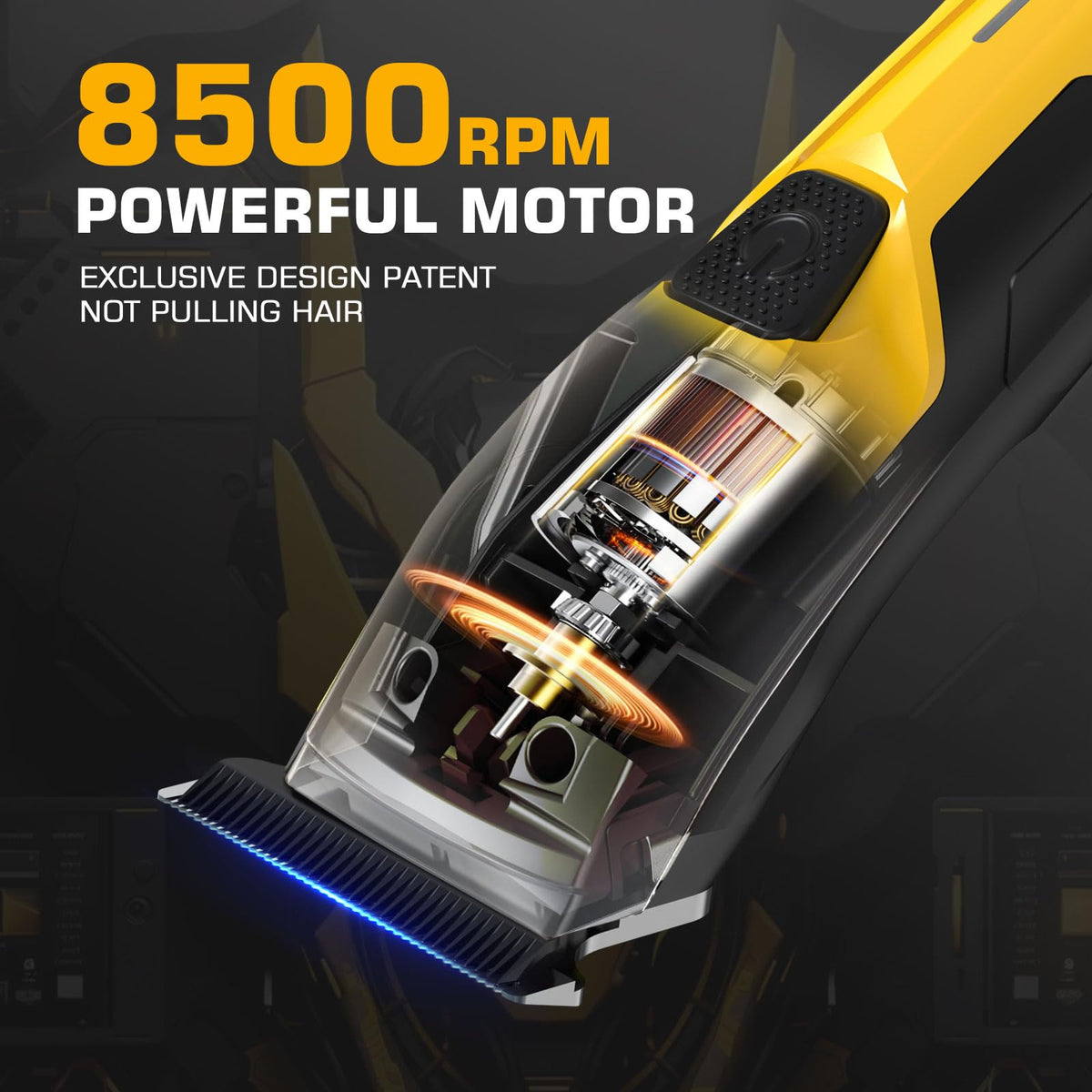 GTS PRO 8500 RPM motor powers smooth cuts on thick hair